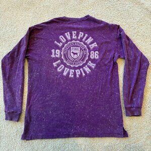 Victoria's Secret PINK Camus Tee Long-Sleeve Purple Oversized Top